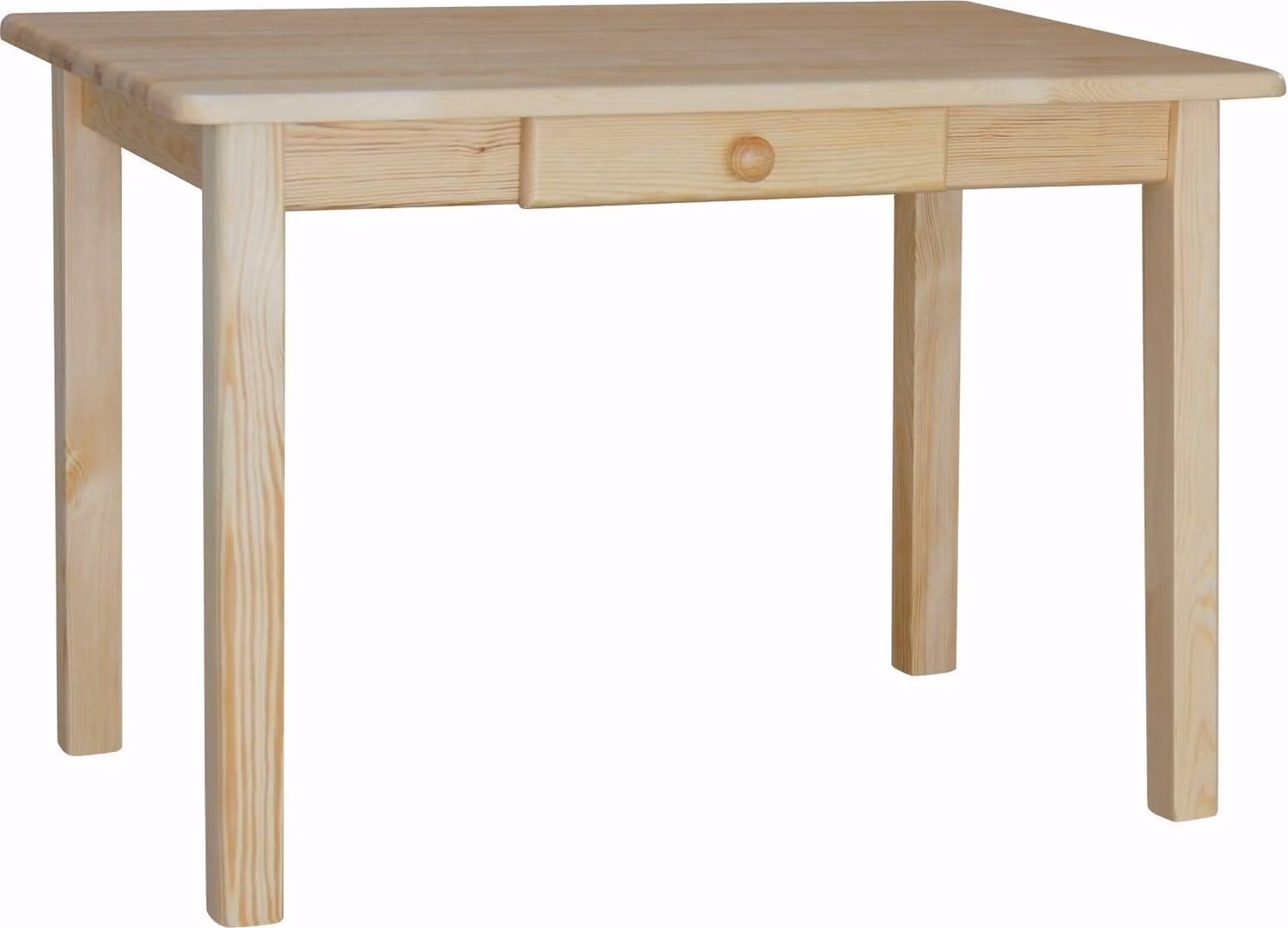Tavolo con cassetto in legno di pino massiccio, laccato 110 x 80 cm