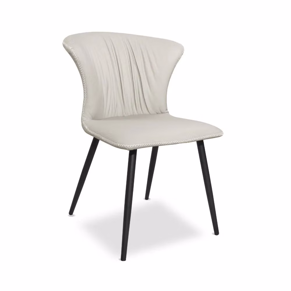 Set di 2 sedie Core con schienale avvolgente beige e gambe in metallo nero per cucina o ufficio in casa – 2