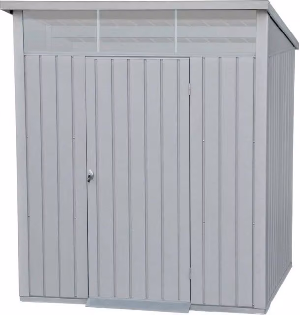 Casetta Box da Giardino GIORDANOSHOP in Acciaio Zincato Grigio con Finestra L/P/H: 198,6 x 196,5 x 229 cm