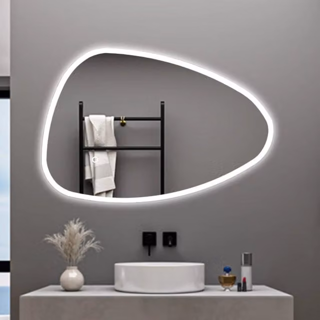 AICA Specchio da bagno 120 x 80 cm, dimmerabile, Funzione Memoria, antiappannamento, 3 colori