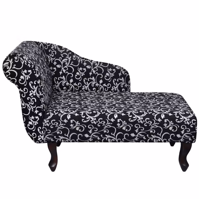 Chaise longue in tessuto bianco e nero
