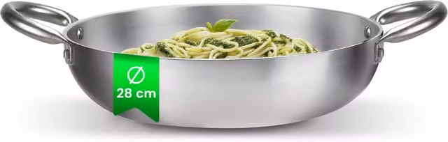 Casseruola Svasata Alta Pensofal in Alluminio Satinato Argento Ø 28 cm