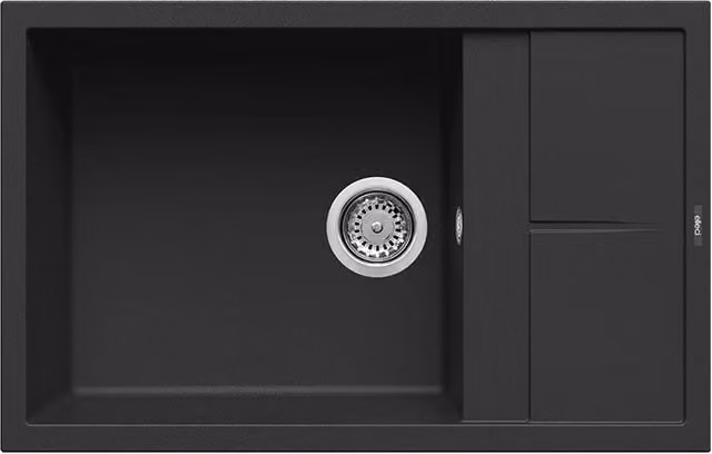 Lavello Elleci Incasso 1 vasca 78x50 Unico 310 Keratek Plus Nero Black Assoluto LKU31086
