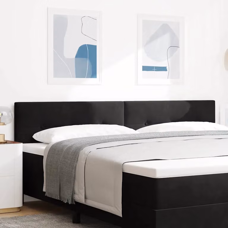 Testiera per letto moderna vidaXL in velluto nero, Larghezza: 200 cm