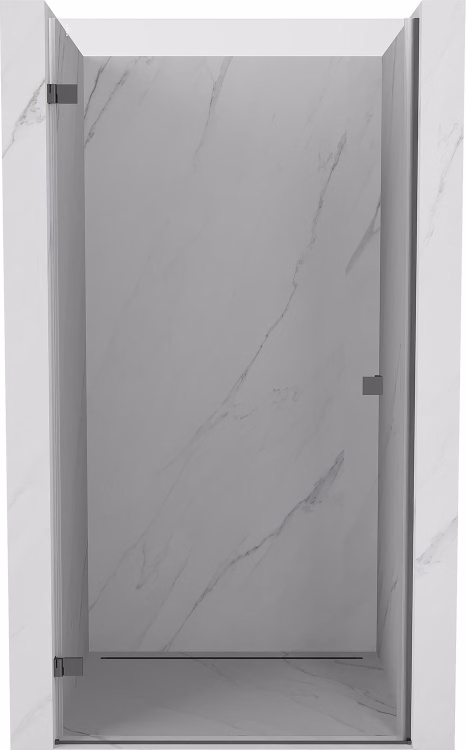 Mexen Lunar-B porta doccia a battente sinistra 85 cm, trasparente, canna di fucile - 832-085-000-95-00-L