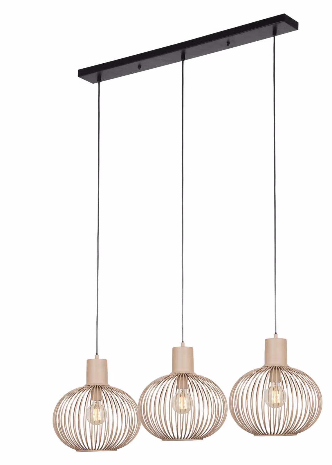 Lampadario GILA color sabbia e nero, 3xE27x10W, metallo, dimensioni: 150x120x33 cm, IP20, Trio