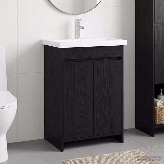 Set di mobili per il bagno Rovere Nero 81 x 40 x 84,5 cm 3404283