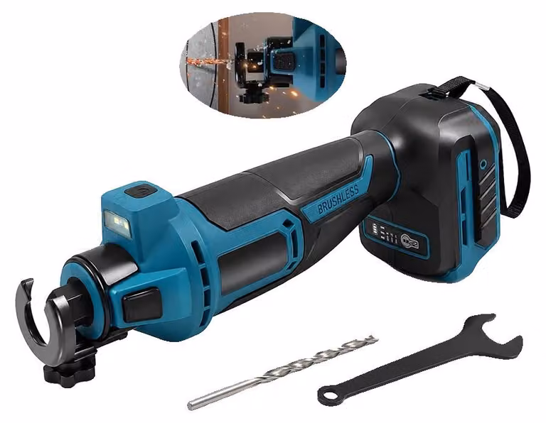 Taglia cartongesso a batteria, motore brushless, 30.000 giri al minuto, compatibile con batterie da 18V, design portatile, funzione di illuminazione a LED