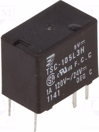 1 relè: bobina elettromagnetica, alimentazione: 5 VDC, 1 A / 120 VAC, resistenza: 160 Ω, codice prodotto: 1-1419130-2, tipo: elettromagnetico