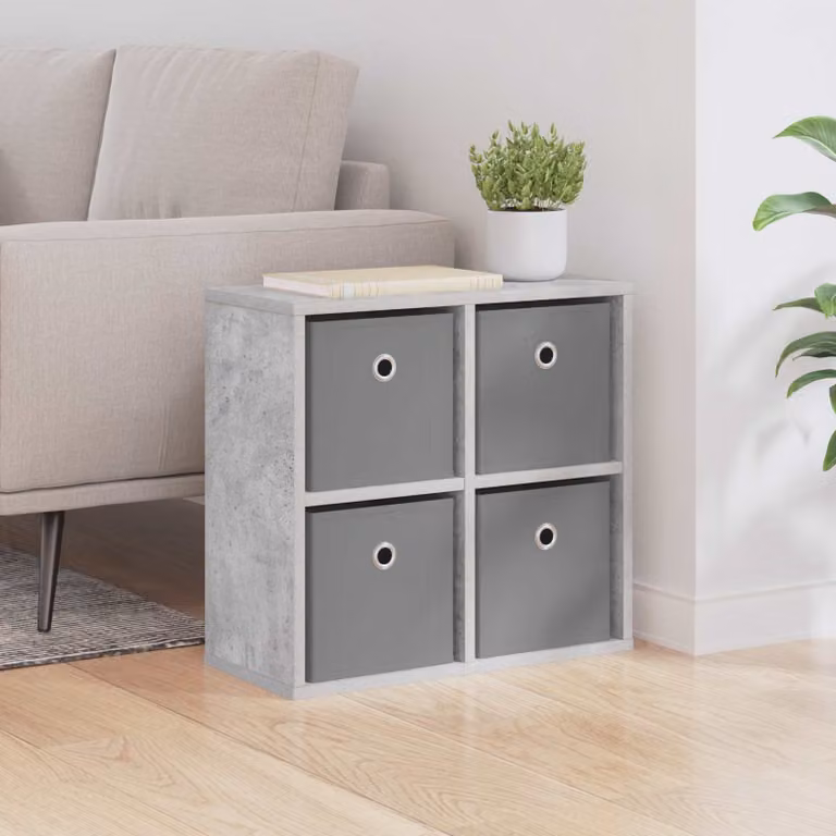 Credenza moderna vidaXL in grigio cemento, L 49,5 cm x P 22 cm x H 47 cm