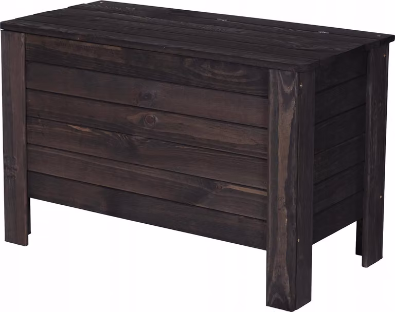STOLMAK Cassapanca Da Giardino In Legno 166 L 80x52x40 cm Nero Pino Massello Box Porta Cuscini Contenitore Da Esterno Per Mobili Da Giardino