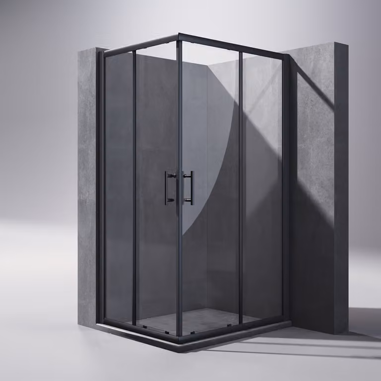 SONNI 70x90x195cm nero angolo doccia porta scorrevole cabina doccia doppia porta doccia ingresso angolare ESG vetro doccia cabina doccia
