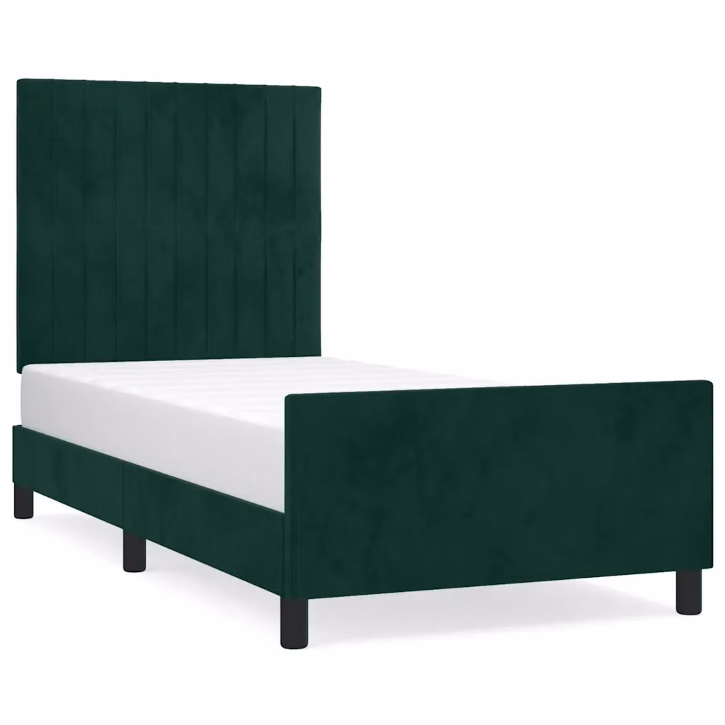 Giroletto vidaXL in Velluto Verde Scuro con Struttura in Legno L/P/H: 90 x 200 cm – 2