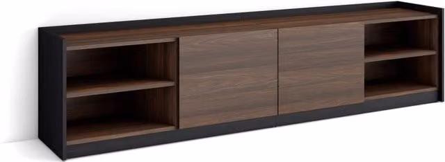 Mobile TV Soggiorno, 207x50x37 cm, Per TV fino a 80", Mobile Soggiorno, Rovere scuro e Nero