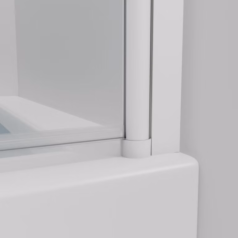 Paravento pieghevole per vasca da bagno MARWELL White Lines 100 x 140 cm - Paravento pieghevole per vasca da bagno in 2 pezzi di colore bianco opaco - Cabina doccia in vetro temperato di sicurezza di 4 mm di spessore