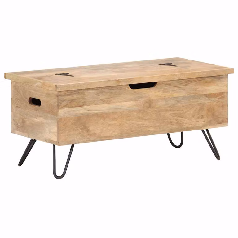vidaXL Baule 90x40x45 cm in Legno Massello di Mango