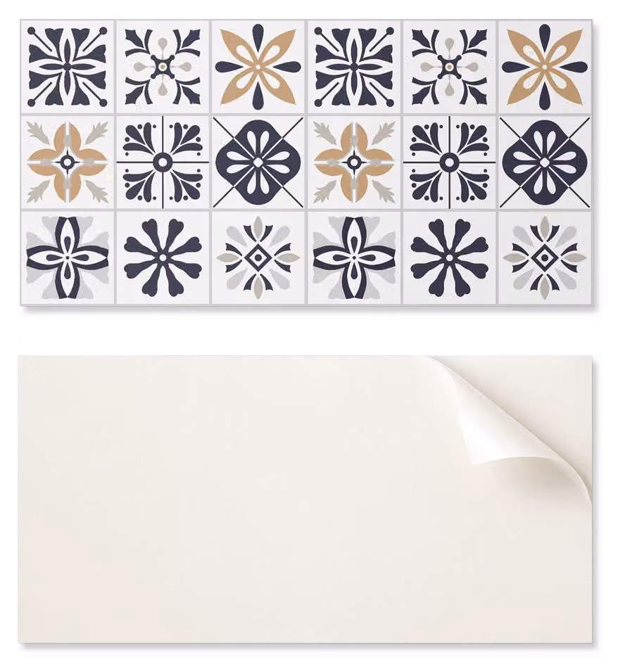 Pannello in vinile autoadesivo - Decorazione con stampa, 120 x 60 cm, motivo decorativo a piastrelle