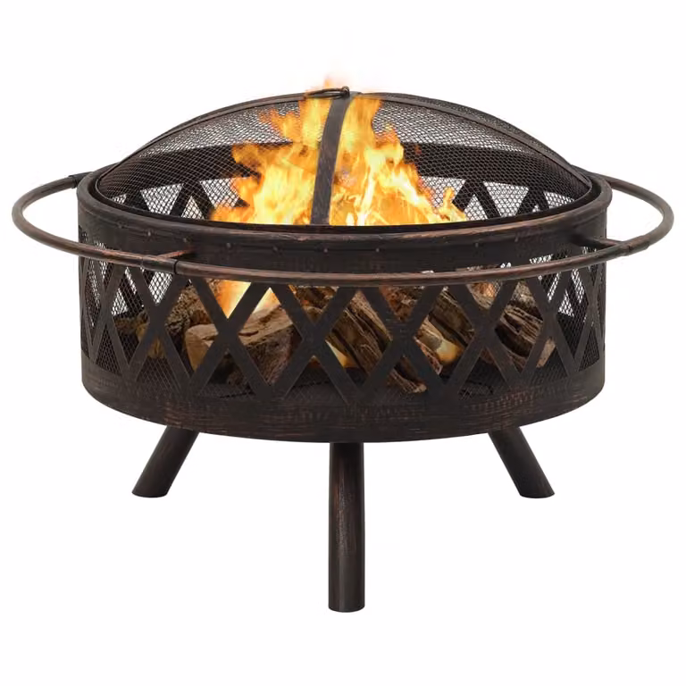 Braciere Rustico con Attizzatoio 76 cm XXL in Acciaio
