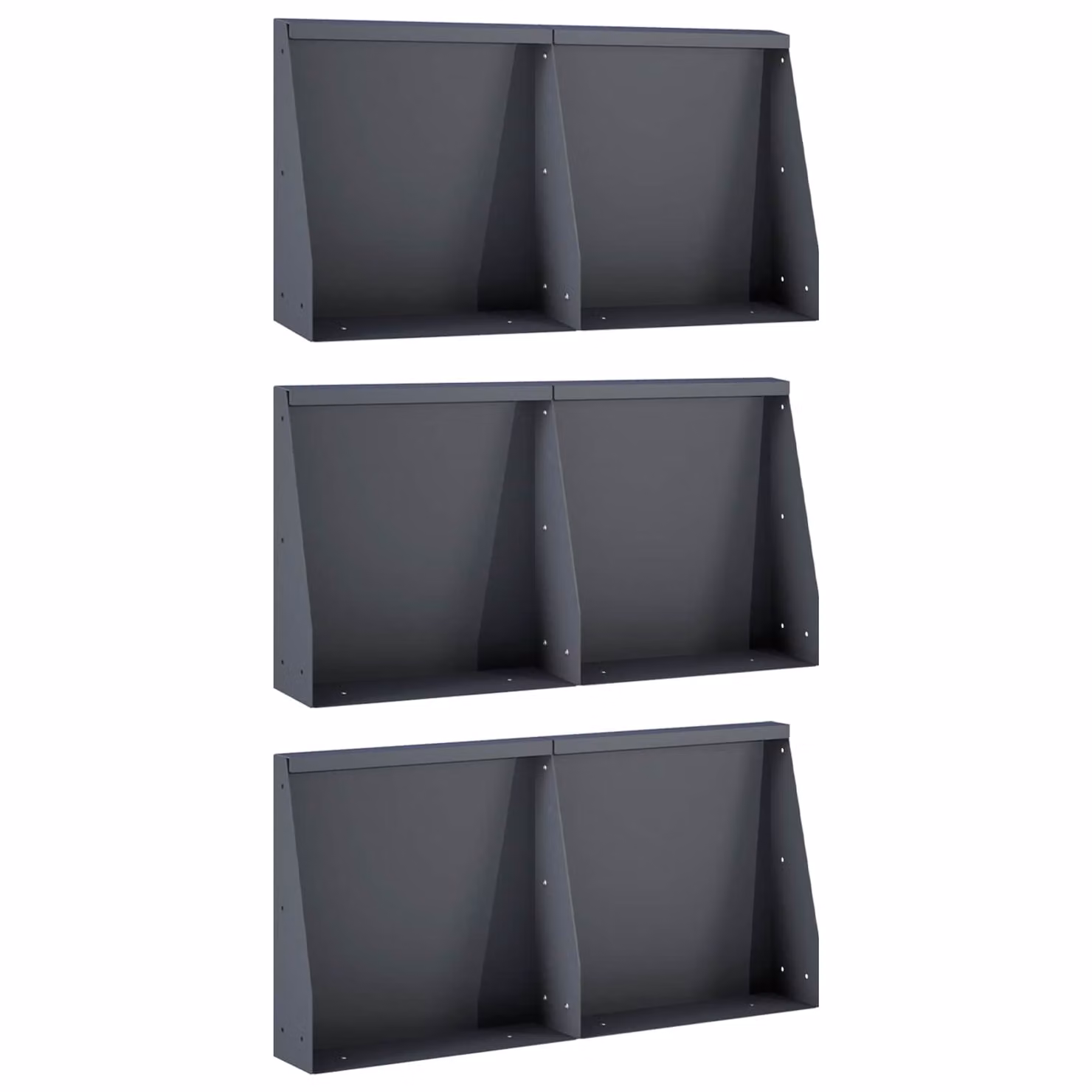 Set di 6 muretti di contenimento vidaXL in acciaio color antracite per orto rialzato, L: 40 cm, P: 12 cm, H: 50 cm