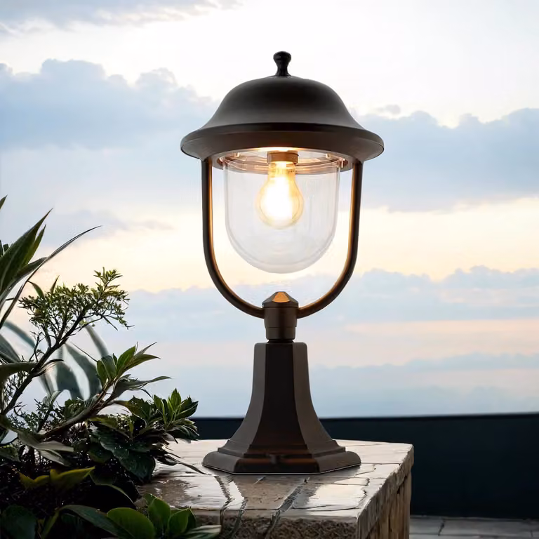 Piantana da esterno 55 cm rustica IP43 E27 nero BERLAAR luce da giardino lanterna patio