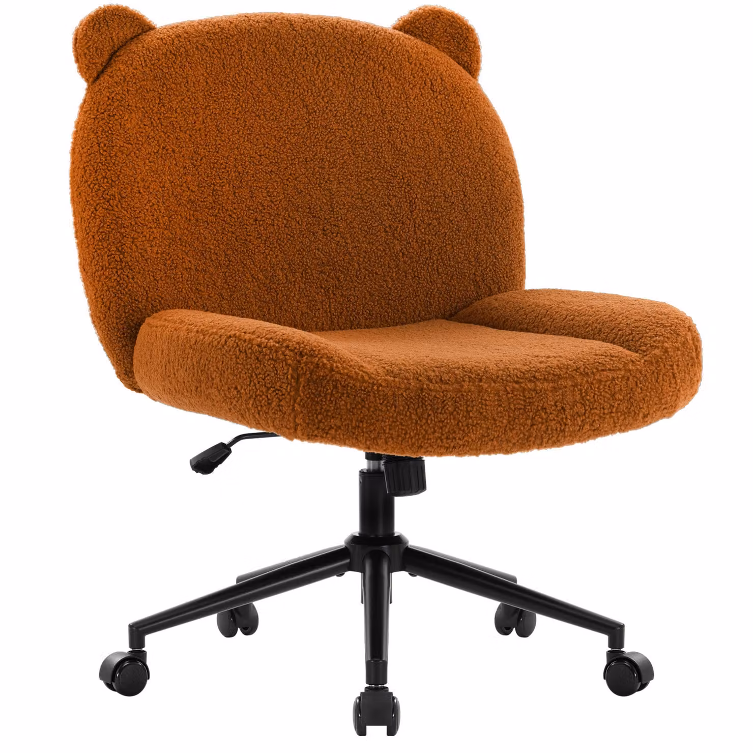 Sedia da ufficio IWMH senza braccioli, sedia da scrivania regolabile in altezza con rotelle, poltrona da lettura ergonomica in tessuto per casa, ufficio e camera da letto