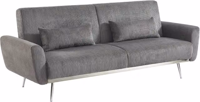 Divano letto in velluto a coste con struttura in legno di eucalipto e