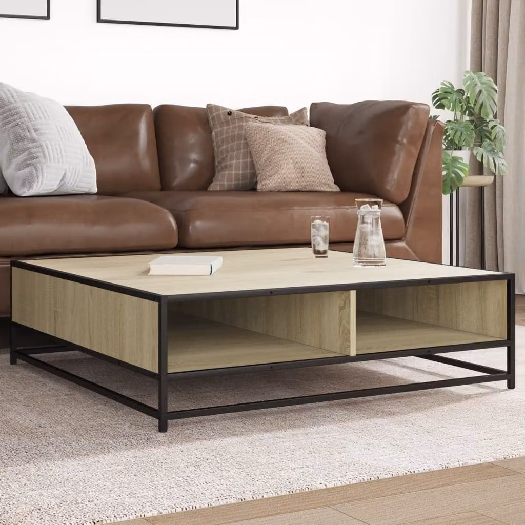 Maison Exclusive - Tavolino Sonoma in rovere 100x100x30 cm Materiale ligneo e metallo