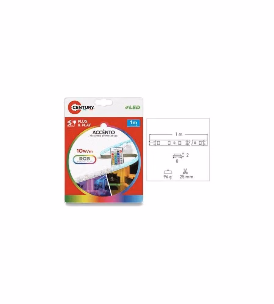 Century Italia Strip LED Accento RGB 5m 10W Dimmerabile IP20