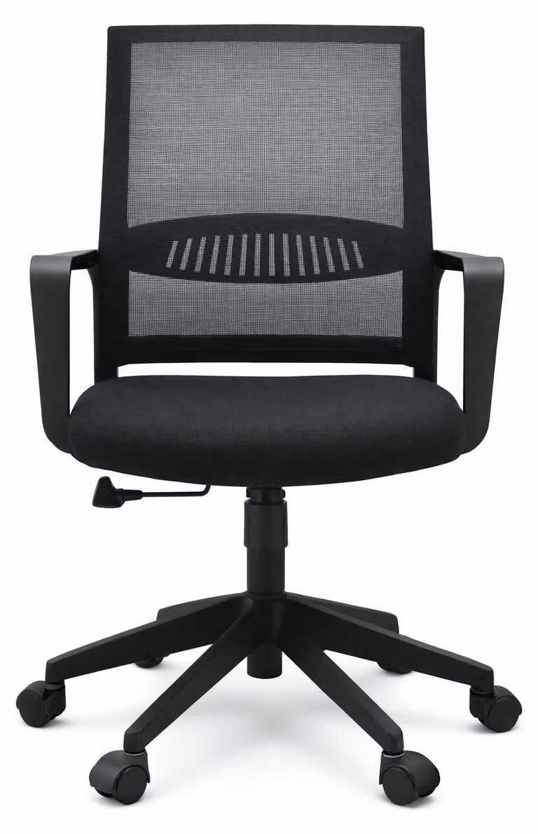 Sedia da ufficio ergonomica con schienale a rete, braccioli e regolazione dell'altezza