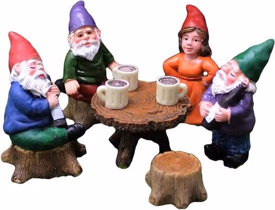 Set da giardino in miniatura composto da 6 pezzi