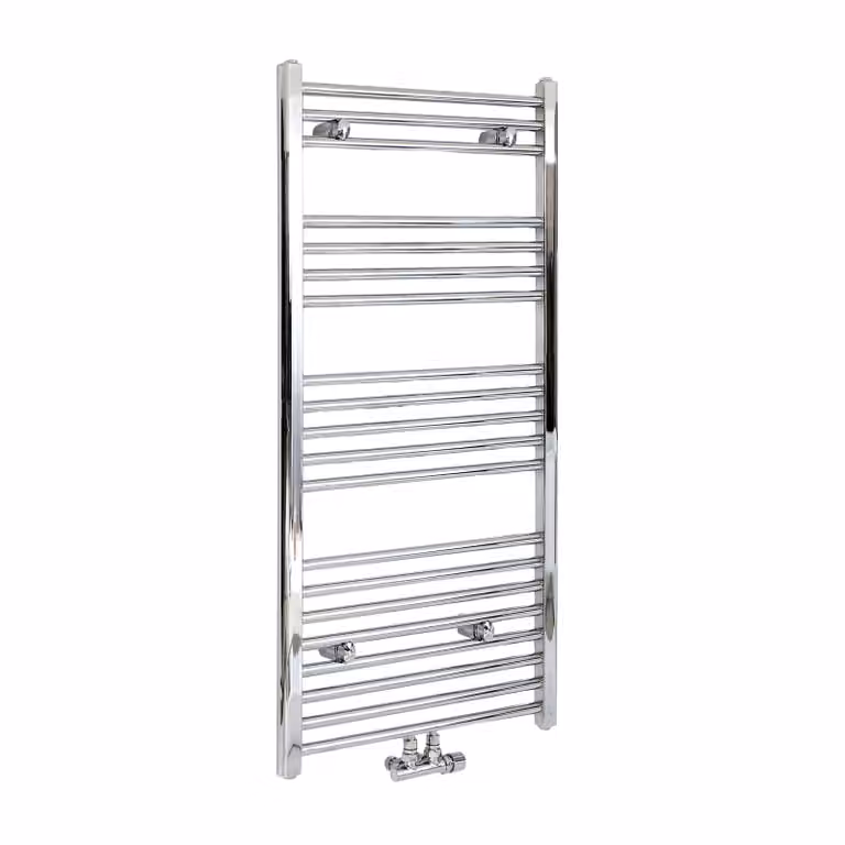 Scaldasalviette Cromato con Attacco Centrale - Termoarredo Bagno - 1188 x 500mm - 345 Watt - Neva