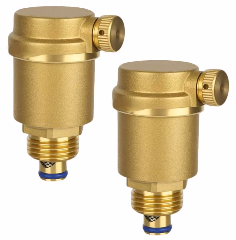Set di 2 valvole di sfiato automatiche, modello DN15, attacco G1/2, in ottone