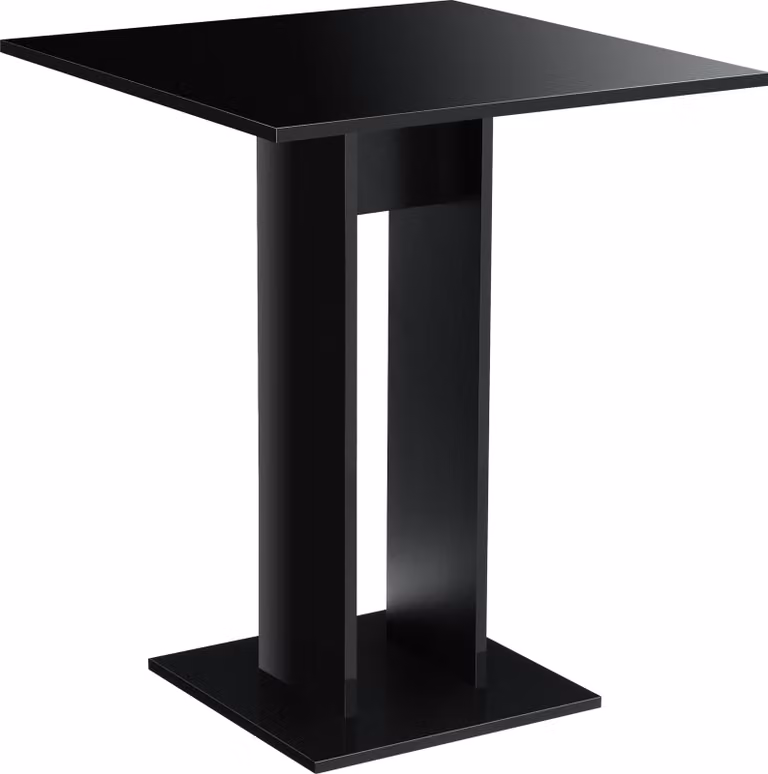 Tavolo da cucina quadrato 65 x 65 x 78 cm Tavolo a colonna Tavolo da sala da pranzo in truciolato Tavolo da pranzo nero lucido [en.casa]