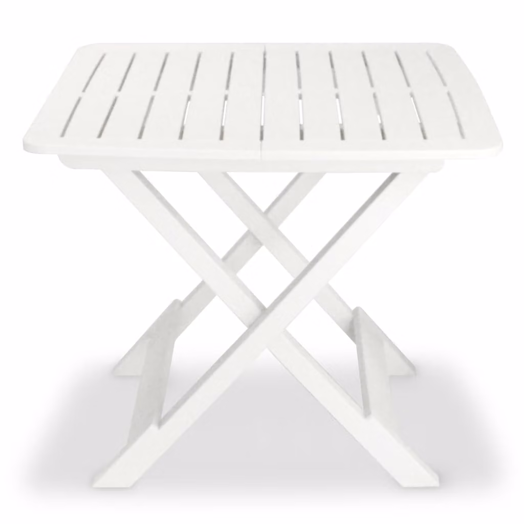 set bistrot 3 pezzi pieghevole in plastica bianco
