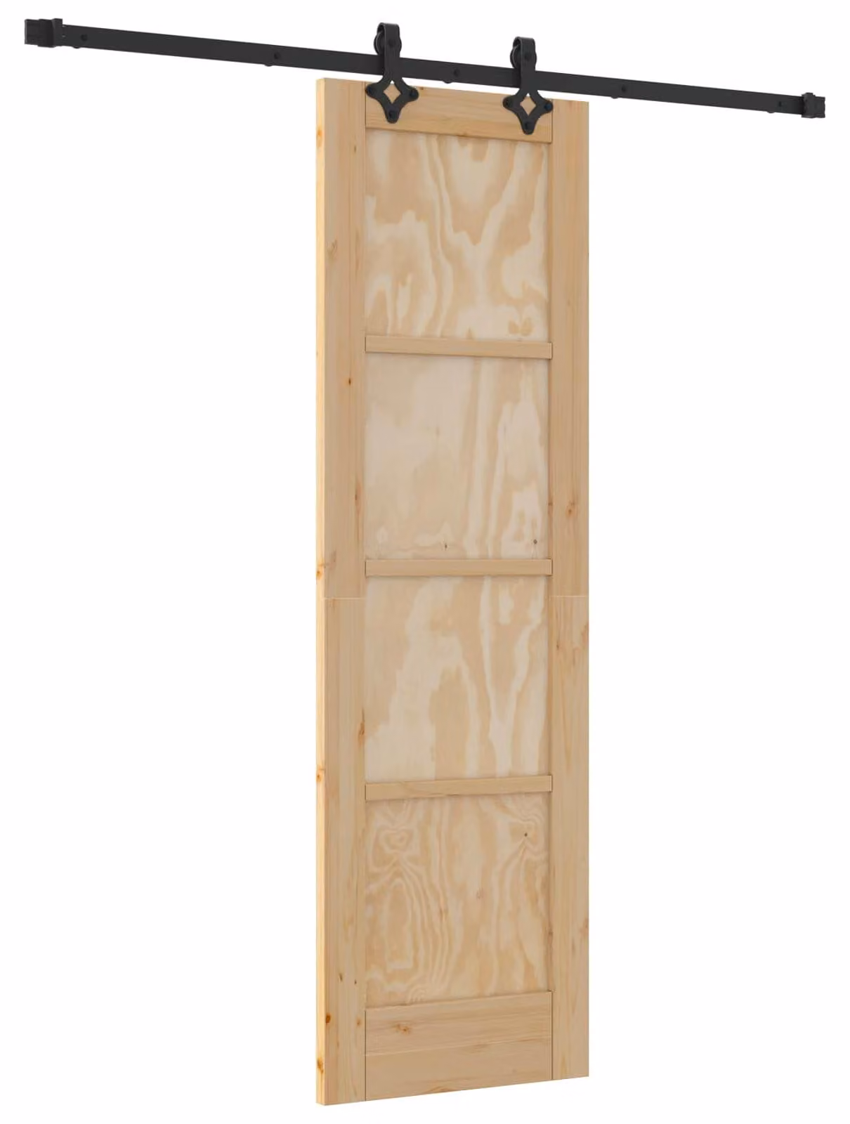Porta scorrevole Naturale e Nero 61 x 198,5 cm