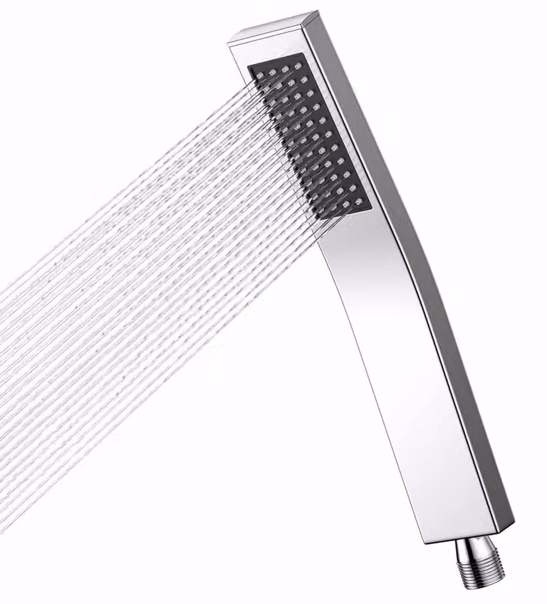 Rubinetto a leva per alta pressione, a risparmio idrico, in acciaio inossidabile 304, con ugelli anticalcare, colore argento