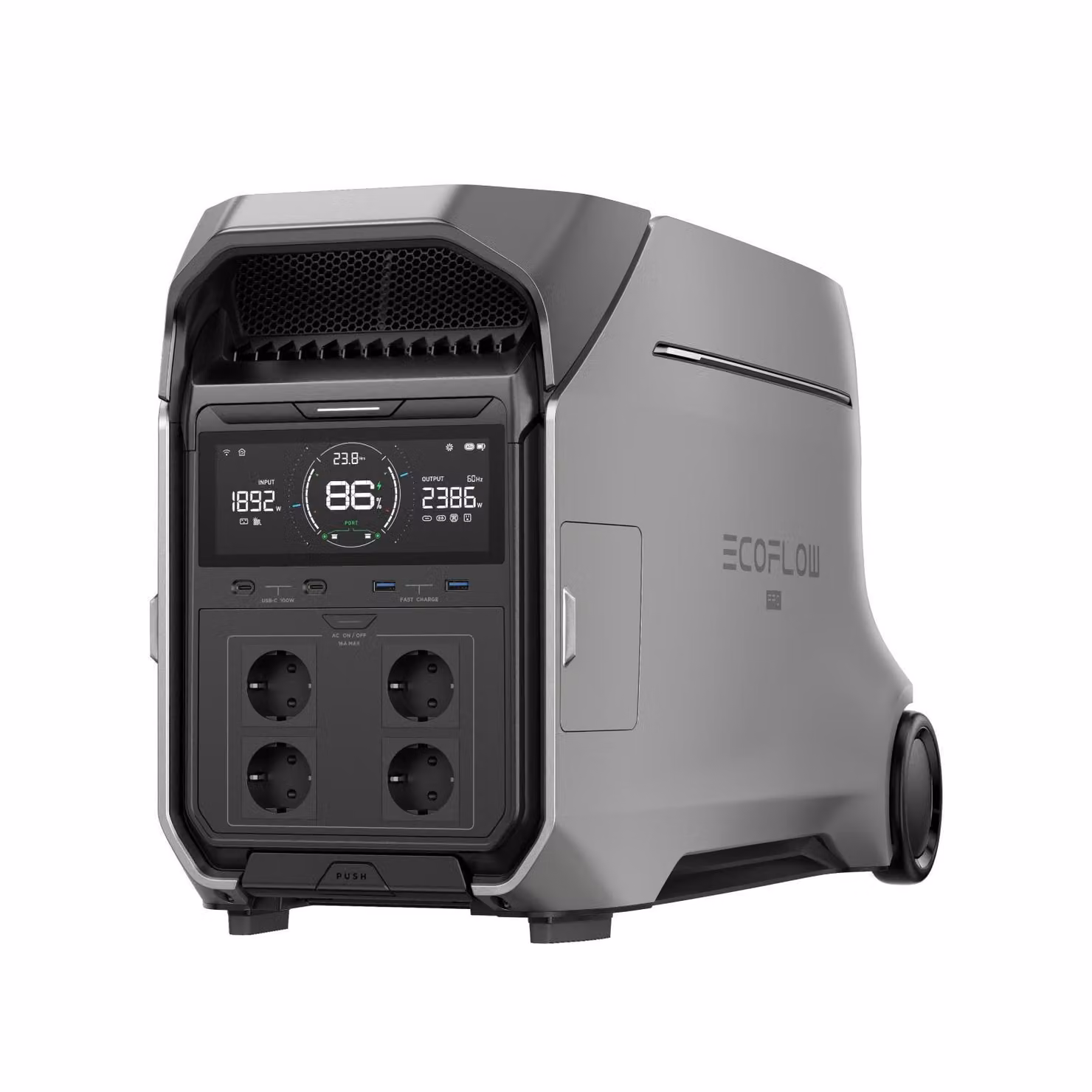 EF ECOFLOW DELTA Pro 3 Centrale elettrica portatile, batteria LFP da 4096Wh, espandibile a 12 kWh, uscita AC da 4000W