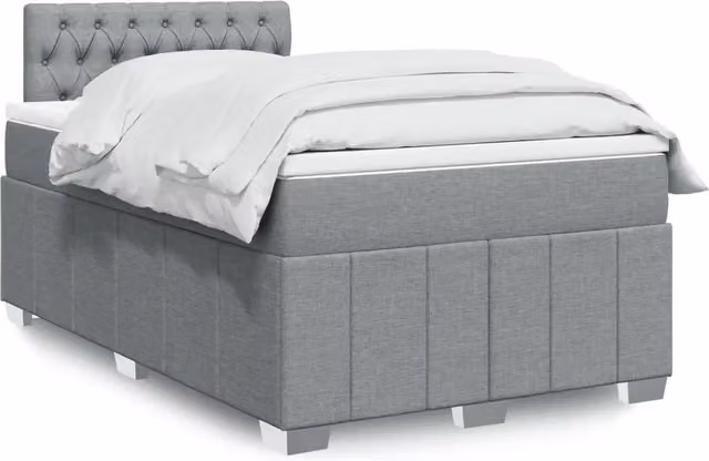 Letto con Giroletto a Molle e Materasso Ibrido vidaXL Grigio Chiaro e Bianco L/P/H: 120 x 190 x 100,5 cm