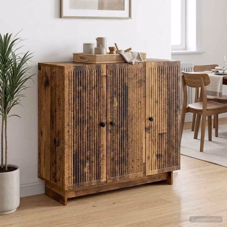 Credenza in legno antico vidaXL, colore marrone, in legno ingegnerizzato MDF, L 89 x P 34,5 x H 80 cm