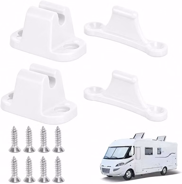 Serratura per porta bianca, quadrata, confezione da 3, ideale per camper e caravan