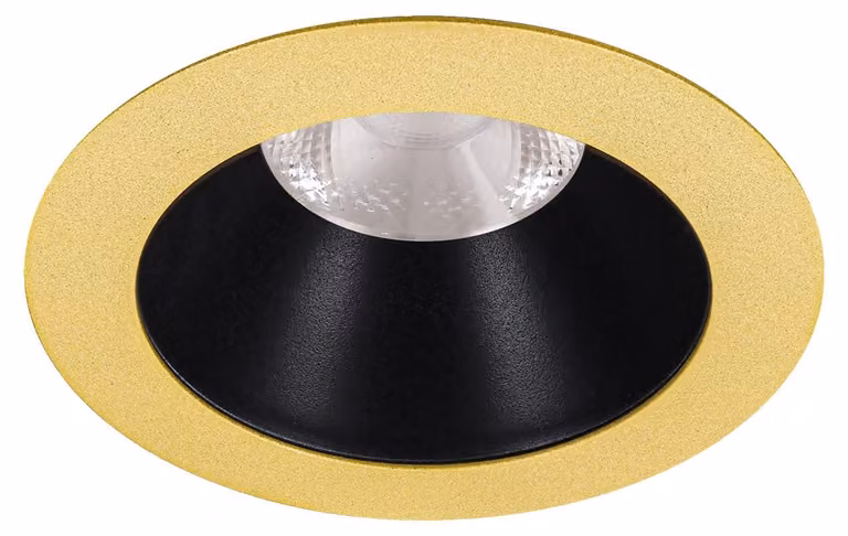 Faretti a LED LedsC4, dimmerabili, 14,3W, luce calda 3000K, design moderno oro e nero, protezione IP20/IP54, 1381 lumen, diametro 90mm, ideali per interni ed esterni