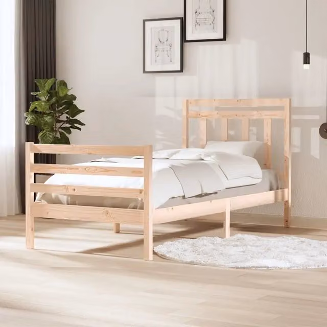 Giroletto vidaXL in legno massello di pino rustico non trattato L/P: 100 x 200 cm – 1