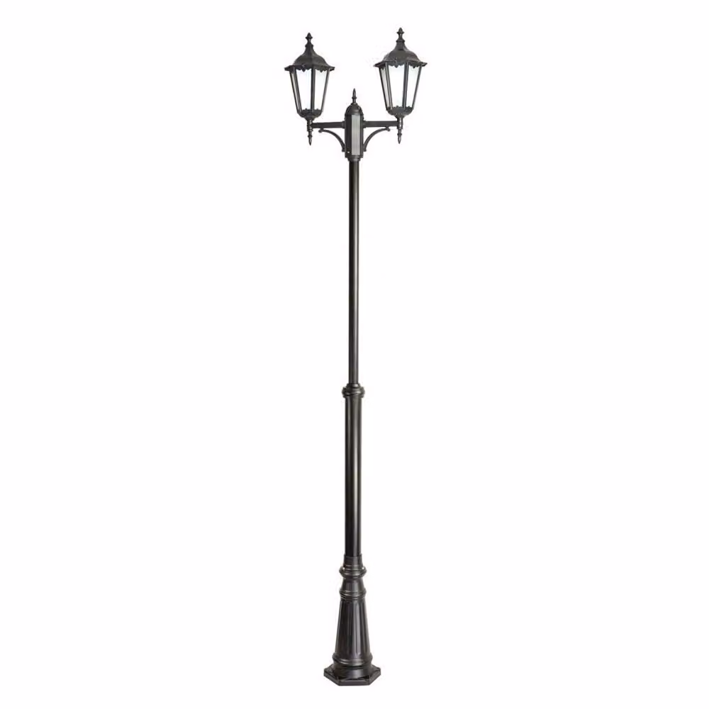 Lampione da giardino classico 295 cm 2xE27 nero IP43 SU-MA Retro OGMWN 2
