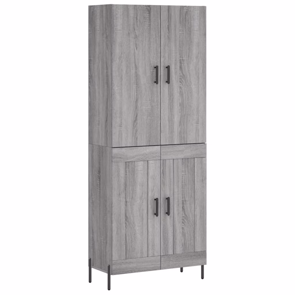 Credenza Grigio Sonoma 69,5x34x180 cm in Legno Multistrato