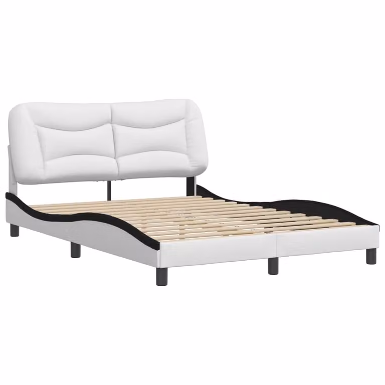 Giroletto senza Materasso Hvar Bianco e Nero 140x190 cm in Pelle finta