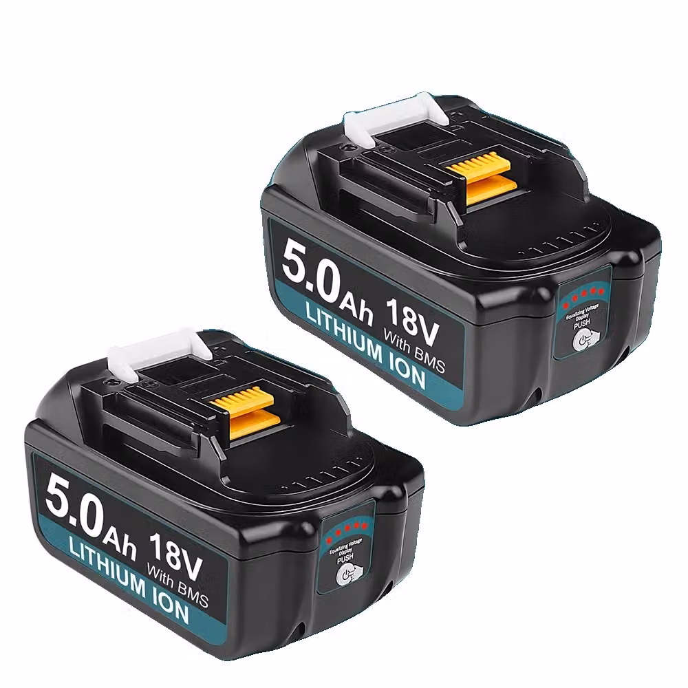 Batteria Makita da 18 V, ricaricabile, tecnologia agli ioni di litio, 2 batterie da 5 Ah, 18 V