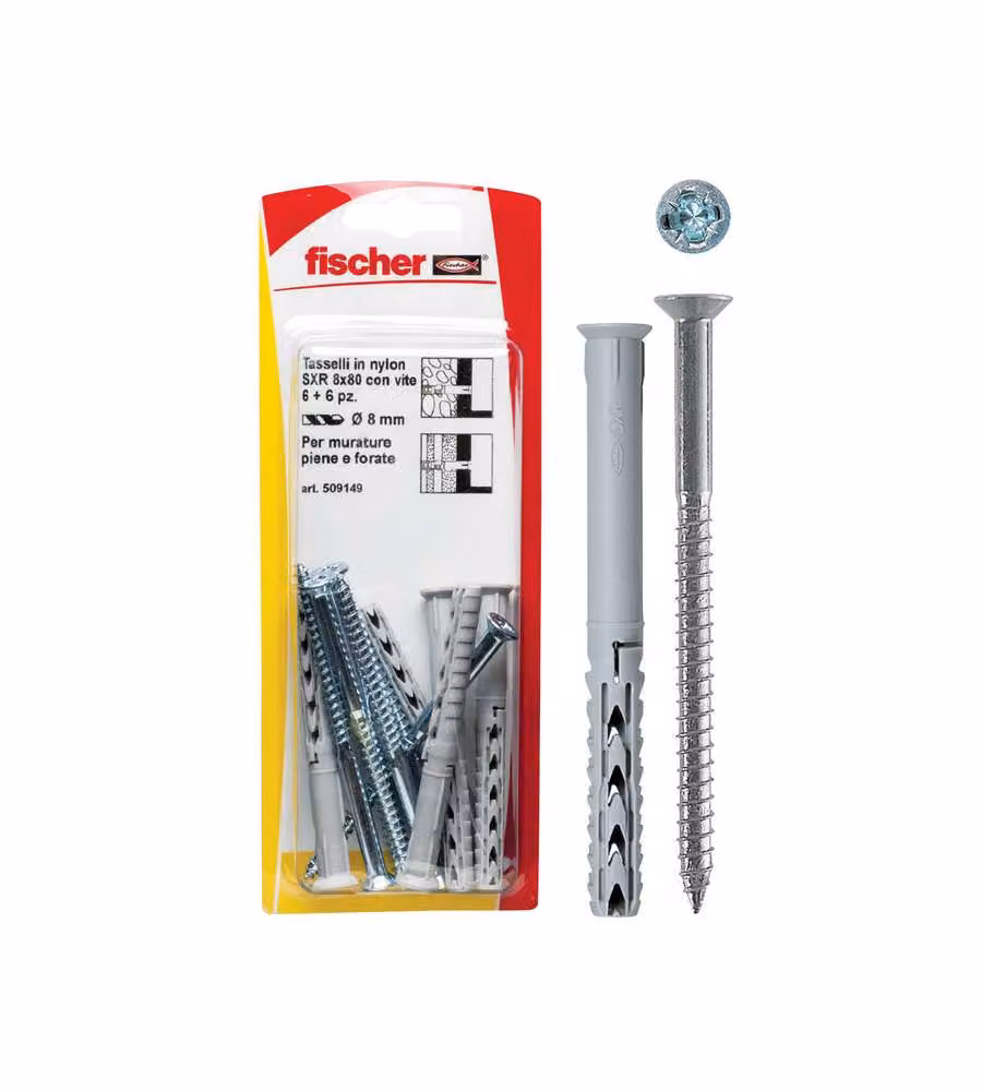 Fischer Tasselli prolungati Tasselli SXR 10X120 Z K con vite (4 Pz.)