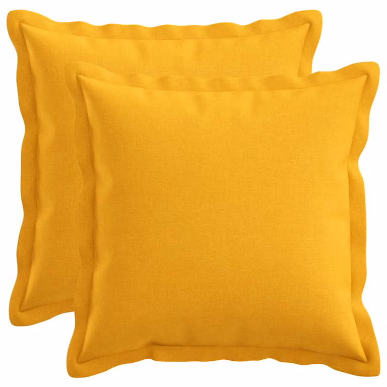 Set di 2 cuscini quadrati vidaXL HOUTEN Giallo con fodera lavabile L/P/H: 45 x 45 x 45 cm