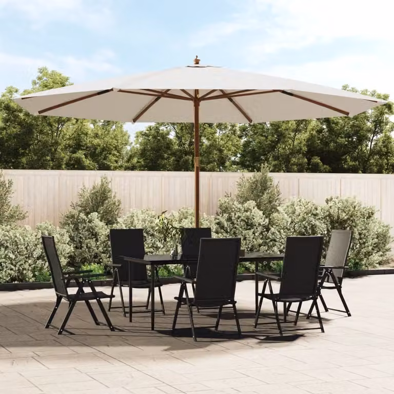 Maison Exclusive - Ombrellone con palo in legno, color sabbia, 400x273 cm