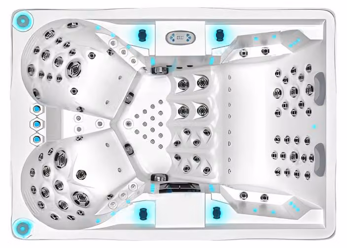 Whirlwanne Sprudelbad Whirlpool Außenwhirlpool Hydromassagewanne 210x150 cm